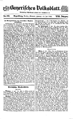 Bayerisches Volksblatt (Regensburger Morgenblatt) Samstag 12. Juli 1856