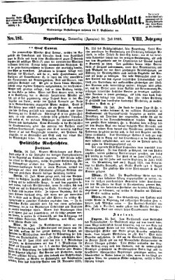 Bayerisches Volksblatt (Regensburger Morgenblatt) Donnerstag 31. Juli 1856