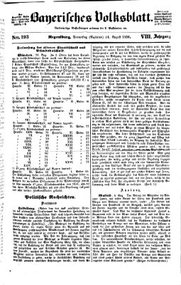 Bayerisches Volksblatt (Regensburger Morgenblatt) Donnerstag 14. August 1856