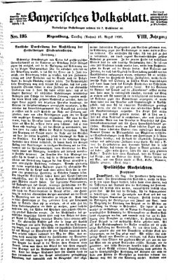 Bayerisches Volksblatt (Regensburger Morgenblatt) Samstag 16. August 1856