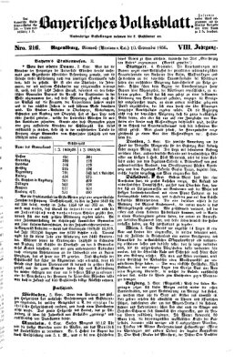 Bayerisches Volksblatt (Regensburger Morgenblatt) Mittwoch 10. September 1856
