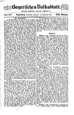 Bayerisches Volksblatt (Regensburger Morgenblatt) Donnerstag 11. September 1856