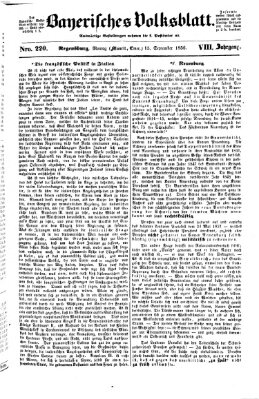 Bayerisches Volksblatt (Regensburger Morgenblatt) Montag 15. September 1856