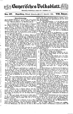Bayerisches Volksblatt (Regensburger Morgenblatt) Mittwoch 17. September 1856