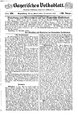 Bayerisches Volksblatt (Regensburger Morgenblatt) Montag 22. September 1856