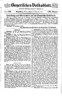 Bayerisches Volksblatt (Regensburger Morgenblatt) Montag 29. September 1856