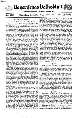 Bayerisches Volksblatt (Regensburger Morgenblatt) Samstag 4. Oktober 1856