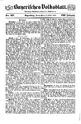 Bayerisches Volksblatt (Regensburger Morgenblatt) Montag 6. Oktober 1856