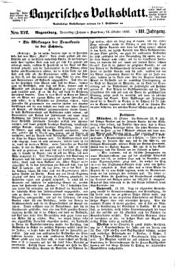 Bayerisches Volksblatt (Regensburger Morgenblatt) Donnerstag 23. Oktober 1856