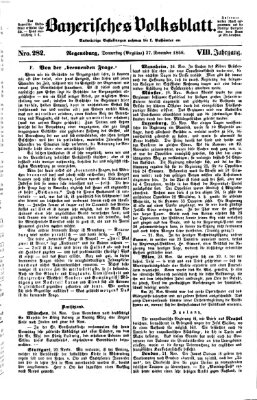 Bayerisches Volksblatt (Regensburger Morgenblatt) Donnerstag 27. November 1856