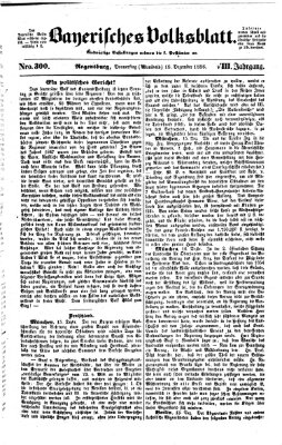 Bayerisches Volksblatt (Regensburger Morgenblatt) Donnerstag 18. Dezember 1856