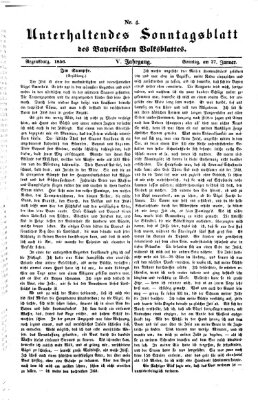 Bayerisches Volksblatt (Regensburger Morgenblatt) Sonntag 27. Januar 1856