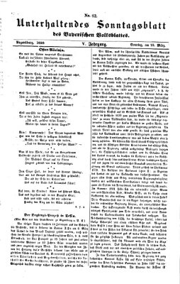 Bayerisches Volksblatt (Regensburger Morgenblatt) Sonntag 23. März 1856