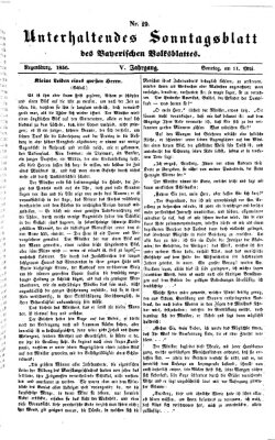 Bayerisches Volksblatt (Regensburger Morgenblatt) Sonntag 11. Mai 1856