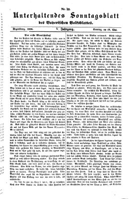 Bayerisches Volksblatt (Regensburger Morgenblatt) Sonntag 18. Mai 1856