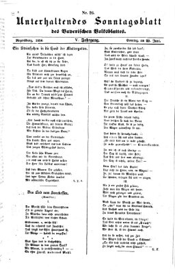 Bayerisches Volksblatt (Regensburger Morgenblatt) Sonntag 29. Juni 1856