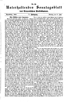 Bayerisches Volksblatt (Regensburger Morgenblatt) Sonntag 27. Juli 1856