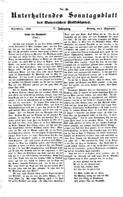 Bayerisches Volksblatt (Regensburger Morgenblatt) Sonntag 7. September 1856