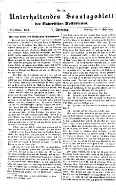 Bayerisches Volksblatt (Regensburger Morgenblatt) Sonntag 21. September 1856