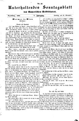 Bayerisches Volksblatt (Regensburger Morgenblatt) Sonntag 16. November 1856