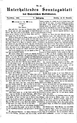 Bayerisches Volksblatt (Regensburger Morgenblatt) Sonntag 30. November 1856