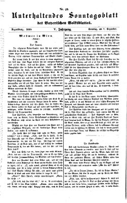 Bayerisches Volksblatt (Regensburger Morgenblatt) Sonntag 7. Dezember 1856