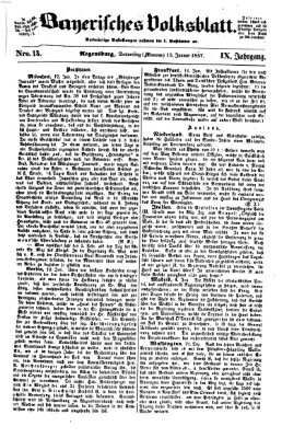 Bayerisches Volksblatt (Regensburger Morgenblatt) Donnerstag 15. Januar 1857