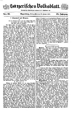 Bayerisches Volksblatt (Regensburger Morgenblatt) Freitag 30. Januar 1857