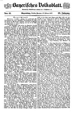 Bayerisches Volksblatt (Regensburger Morgenblatt) Dienstag 17. Februar 1857