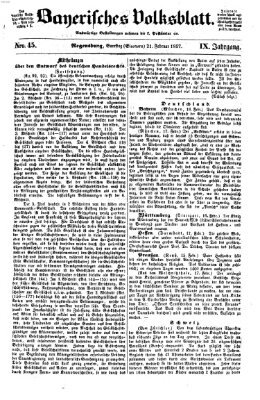 Bayerisches Volksblatt (Regensburger Morgenblatt) Samstag 21. Februar 1857