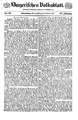 Bayerisches Volksblatt (Regensburger Morgenblatt) Montag 23. Februar 1857