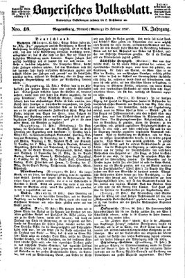 Bayerisches Volksblatt (Regensburger Morgenblatt) Mittwoch 25. Februar 1857