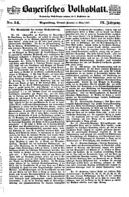 Bayerisches Volksblatt (Regensburger Morgenblatt) Mittwoch 4. März 1857