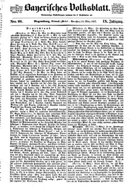 Bayerisches Volksblatt (Regensburger Morgenblatt) Mittwoch 18. März 1857