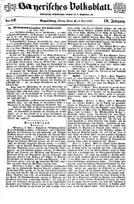 Bayerisches Volksblatt (Regensburger Morgenblatt) Montag 6. April 1857