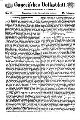 Bayerisches Volksblatt (Regensburger Morgenblatt) Dienstag 14. April 1857