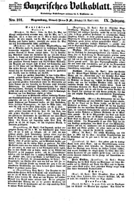 Bayerisches Volksblatt (Regensburger Morgenblatt) Mittwoch 29. April 1857