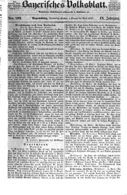 Bayerisches Volksblatt (Regensburger Morgenblatt) Donnerstag 30. April 1857