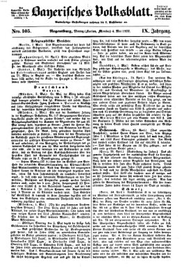 Bayerisches Volksblatt (Regensburger Morgenblatt) Montag 4. Mai 1857