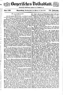 Bayerisches Volksblatt (Regensburger Morgenblatt) Samstag 13. Juni 1857