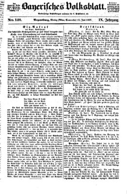 Bayerisches Volksblatt (Regensburger Morgenblatt) Montag 15. Juni 1857