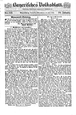 Bayerisches Volksblatt (Regensburger Morgenblatt) Donnerstag 18. Juni 1857