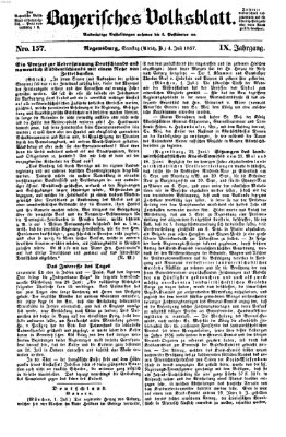 Bayerisches Volksblatt (Regensburger Morgenblatt) Samstag 4. Juli 1857