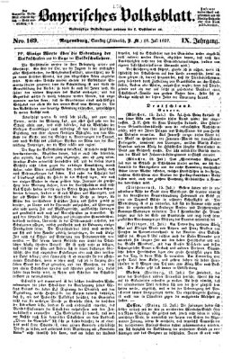 Bayerisches Volksblatt (Regensburger Morgenblatt) Samstag 18. Juli 1857