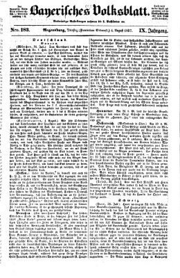 Bayerisches Volksblatt (Regensburger Morgenblatt) Dienstag 4. August 1857