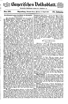 Bayerisches Volksblatt (Regensburger Morgenblatt) Mittwoch 12. August 1857