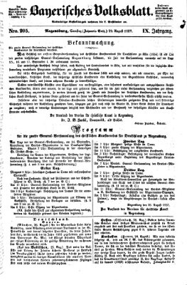 Bayerisches Volksblatt (Regensburger Morgenblatt) Samstag 29. August 1857