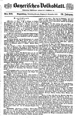 Bayerisches Volksblatt (Regensburger Morgenblatt) Donnerstag 3. September 1857