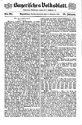 Bayerisches Volksblatt (Regensburger Morgenblatt) Samstag 5. September 1857