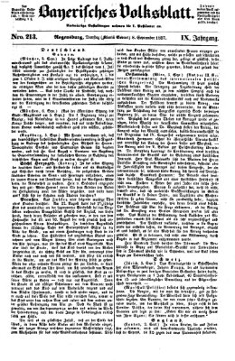 Bayerisches Volksblatt (Regensburger Morgenblatt) Dienstag 8. September 1857